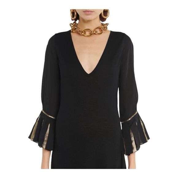 Roland Mouret Loligo Black Wool Midi Dress Size Medium (8) - Picture 4 of 12